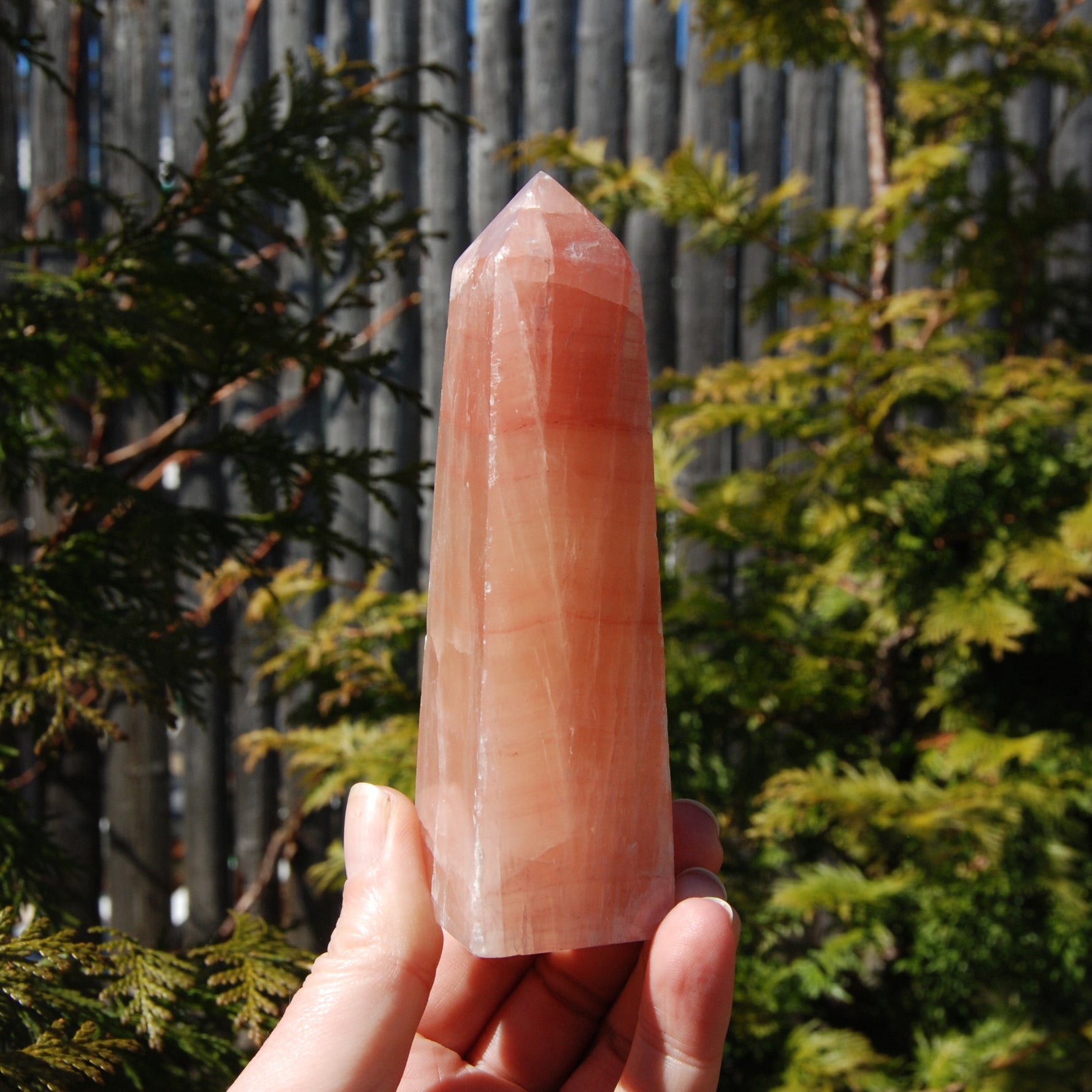 Rose Calcite Crystal Tower