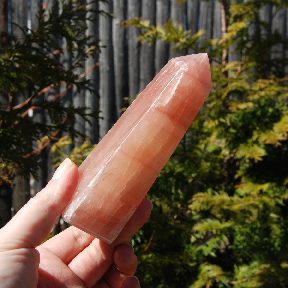 Rose Calcite Crystal Tower