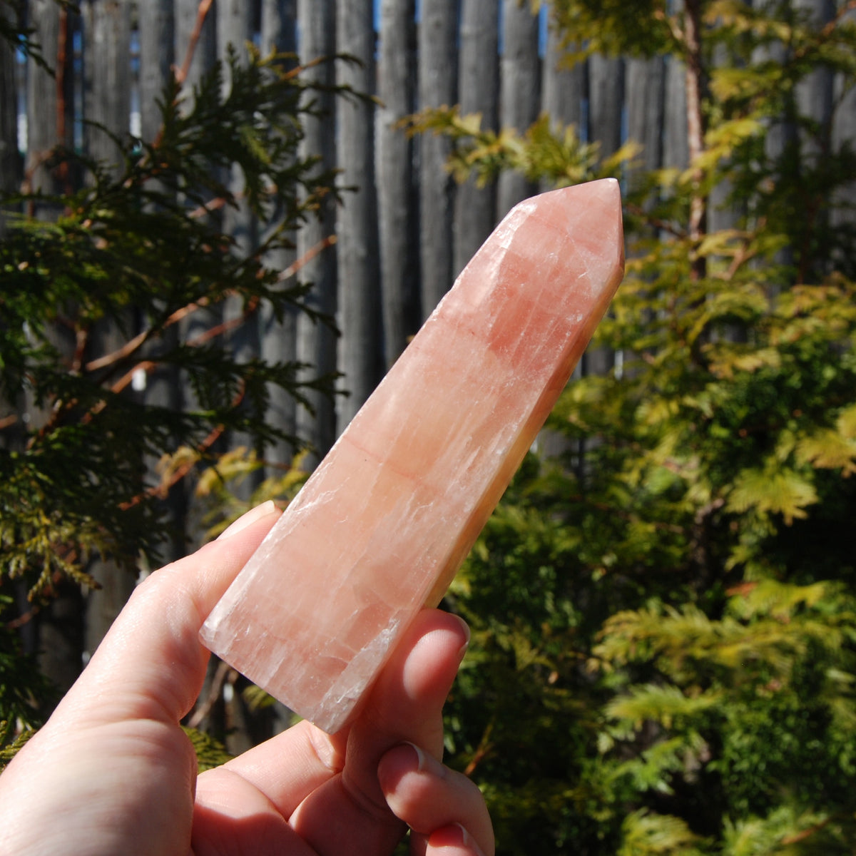 Rose Calcite Crystal Tower