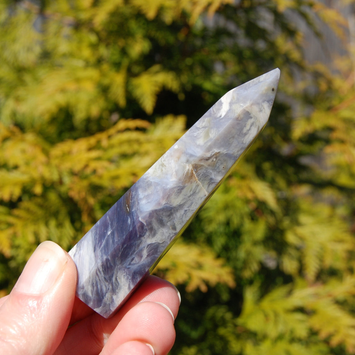 Purple Chalcedony Crystal Tower, Violet Agate,