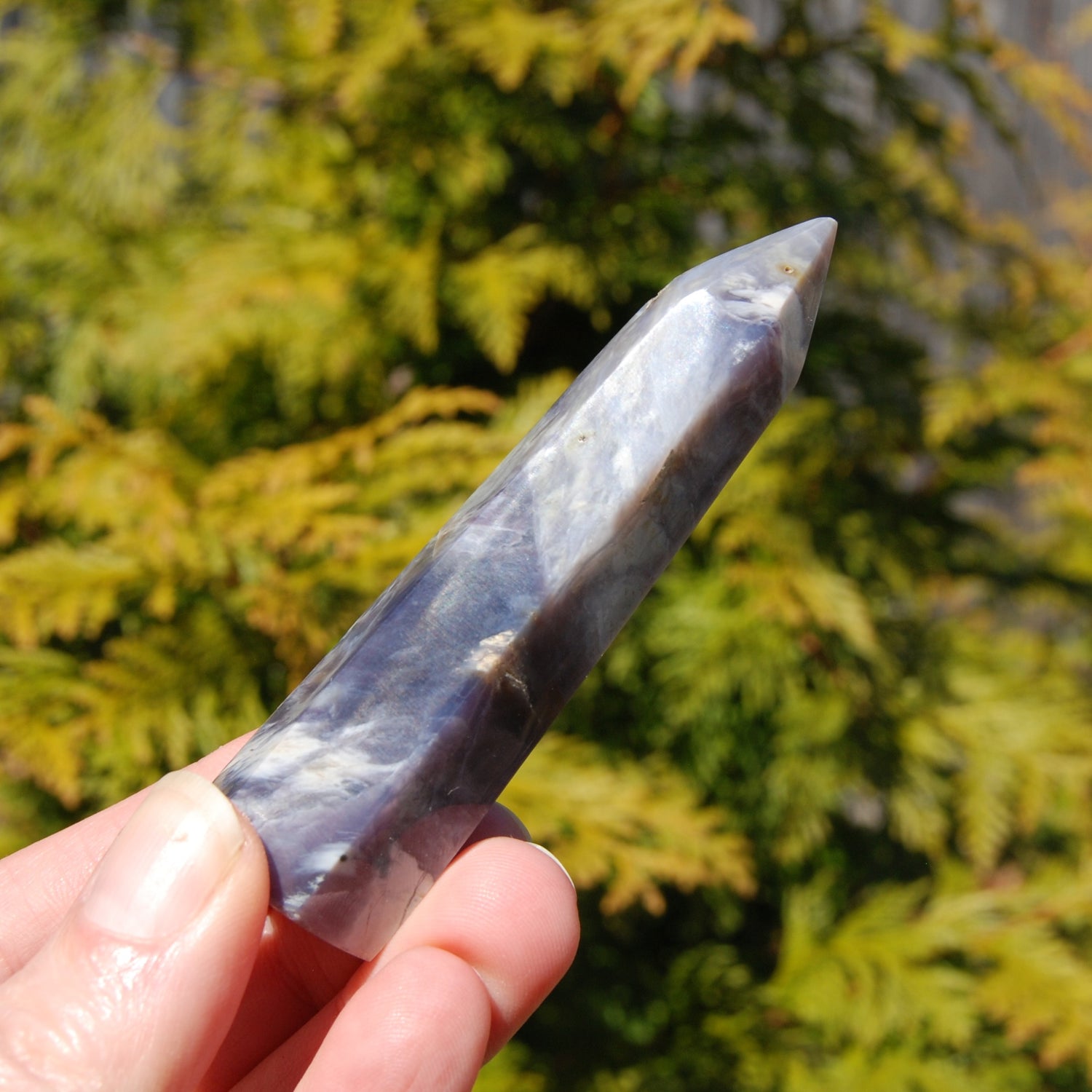 Purple Chalcedony Crystal Tower, Violet Agate,