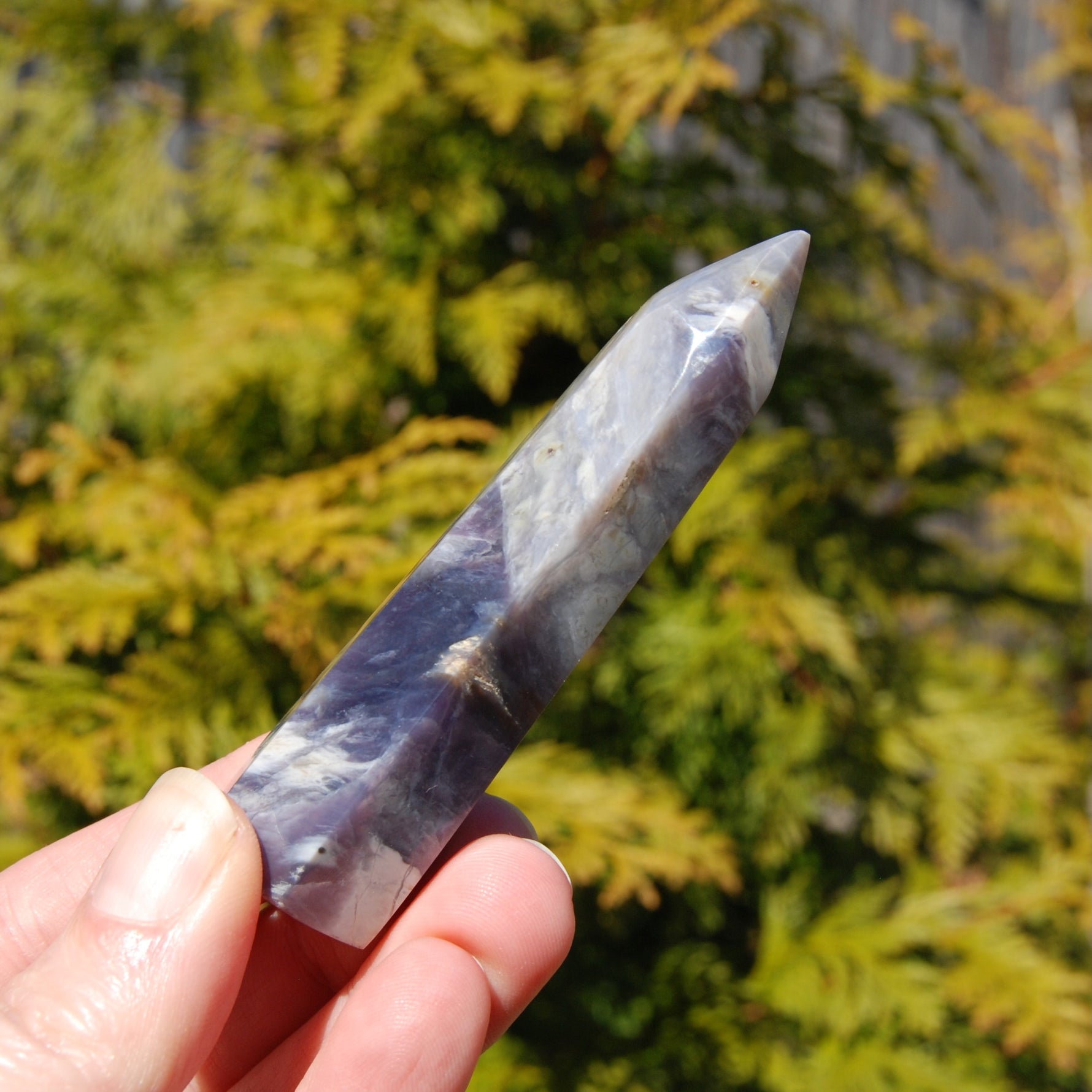 Purple Chalcedony Crystal Tower, Violet Agate,