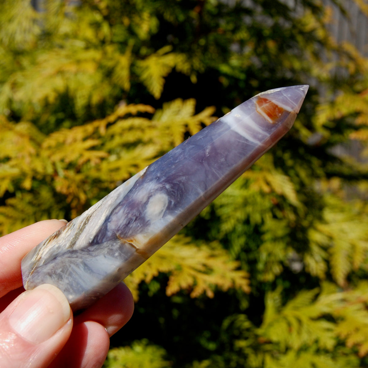 Purple Chalcedony Crystal Tower, Violet Agate