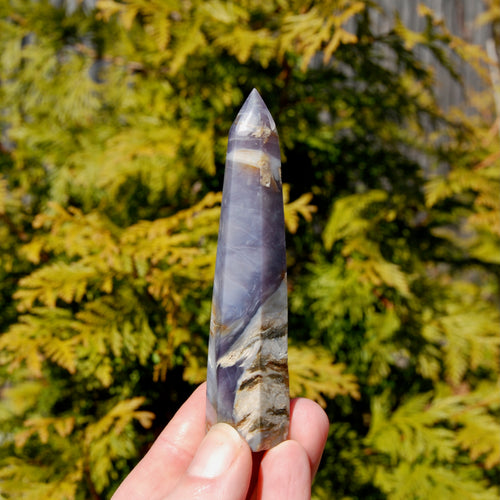 Purple Chalcedony Crystal Tower, Violet Agate