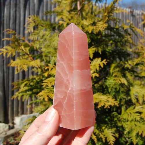 Rose Pink Calcite Crystal Tower