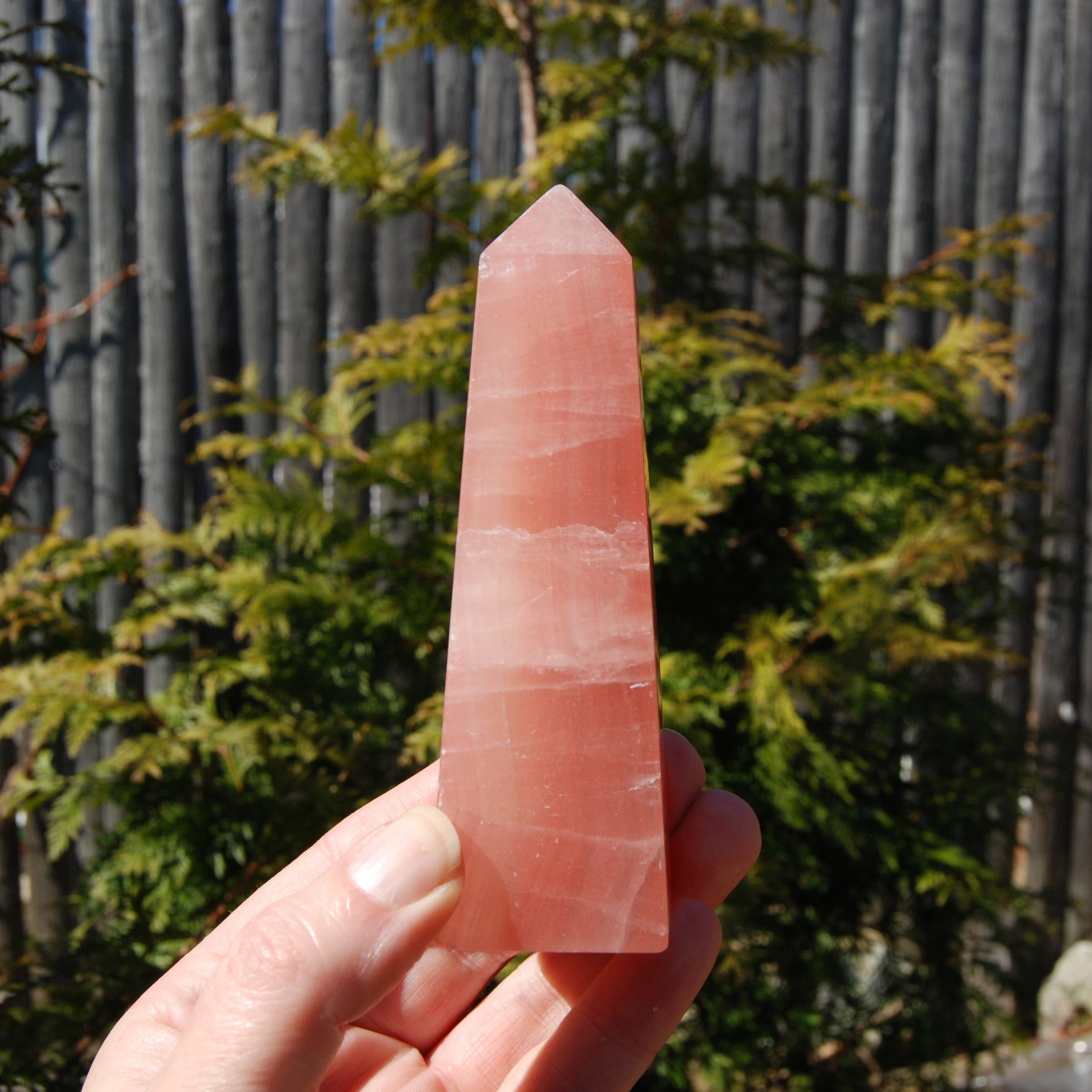 Rose Pink Calcite Crystal Tower