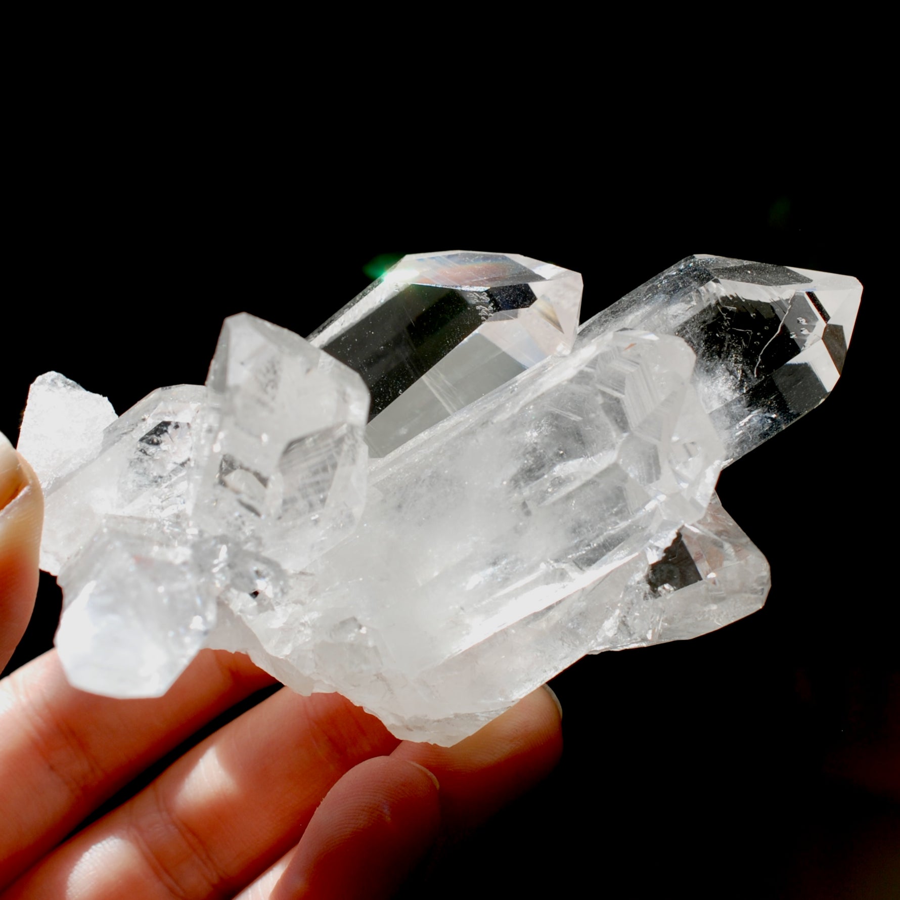Cosmic Tantric Twin Channeler Lemurian Silver Quartz Crystal Starbrary Cluster Optical Corinto, Brazil