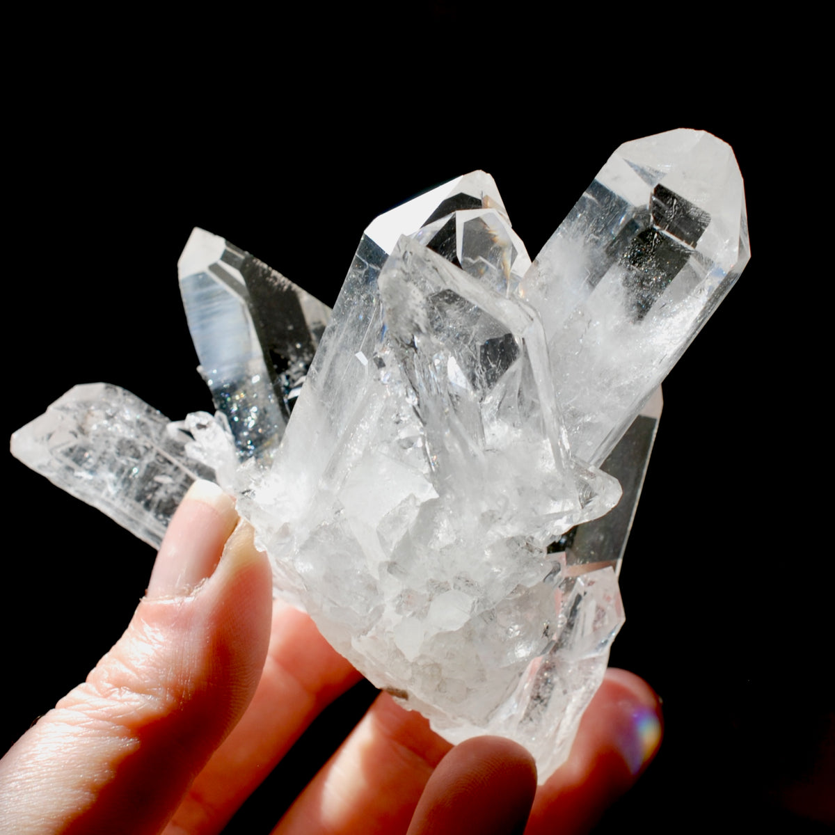 Cosmic Tantric Twin Channeler Lemurian Silver Quartz Crystal Starbrary Cluster Optical Corinto, Brazil