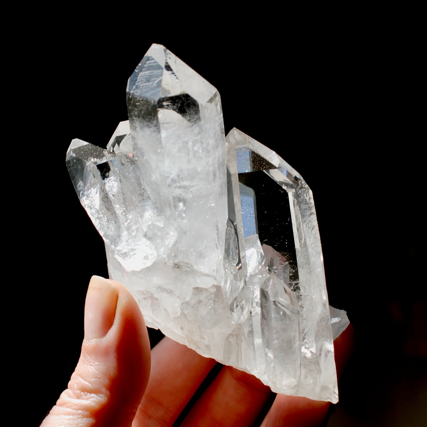 Cosmic Tantric Twin Channeler Lemurian Silver Quartz Crystal Starbrary Cluster Optical Corinto, Brazil