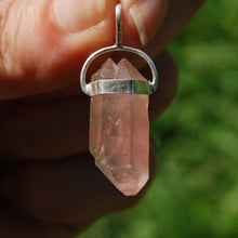 Load image into Gallery viewer, DT Tantric Twin Pink Lithium Lemurian Seed Crystal Pendant for Necklace, Brazil
