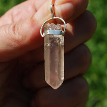 Load image into Gallery viewer, Dow Channeler Phantom Pyramid Pink Lithium Lemurian Seed Crystal Pendant
