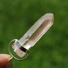 Load image into Gallery viewer, Dow Channeler Phantom Pyramid Pink Lithium Lemurian Seed Crystal Pendant
