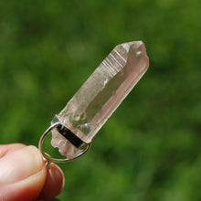 Load image into Gallery viewer, Dow Channeler Phantom Pyramid Pink Lithium Lemurian Seed Crystal Pendant
