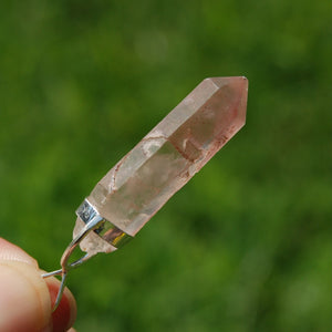 Pink Lithium Lemurian Seed Quartz Crystal Starbrary Pendant