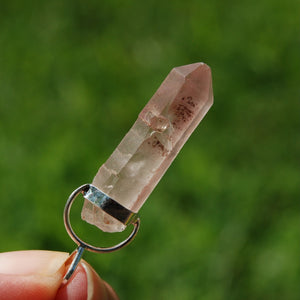 Pink Lithium Lemurian Seed Quartz Crystal Starbrary Pendant