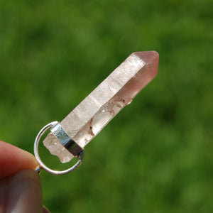 Pink Lithium Lemurian Seed Quartz Crystal Starbrary Pendant