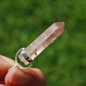 Pink Lithium Lemurian Seed Quartz Crystal Starbrary Pendant