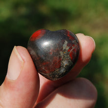 Load image into Gallery viewer, African Bloodstone Crystal Heart Shaped Palm Stone
