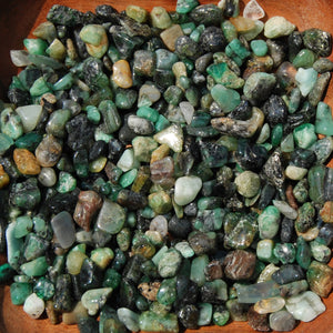 Genuine Emerald Crystal Tumbled Stones, Extra Small, Brazil