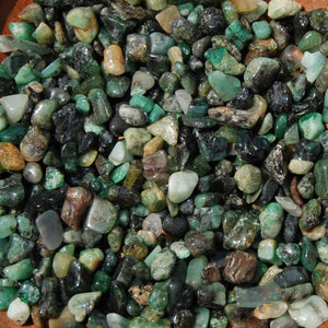 Genuine Emerald Crystal Tumbled Stones, Extra Small, Brazil