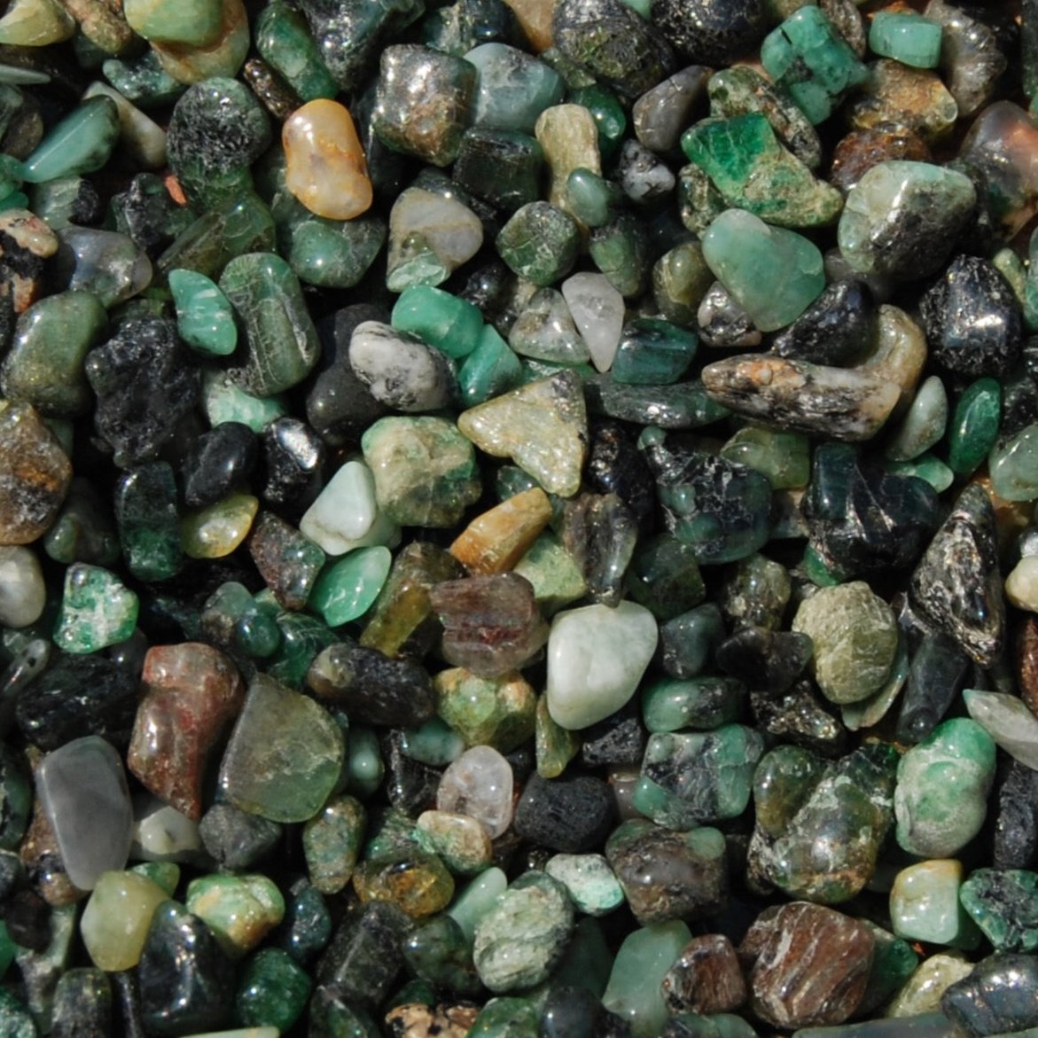 Genuine Emerald Crystal Tumbled Stones, Extra Small, Brazil