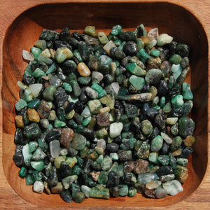 Genuine Emerald Crystal Tumbled Stones, Extra Small, Brazil