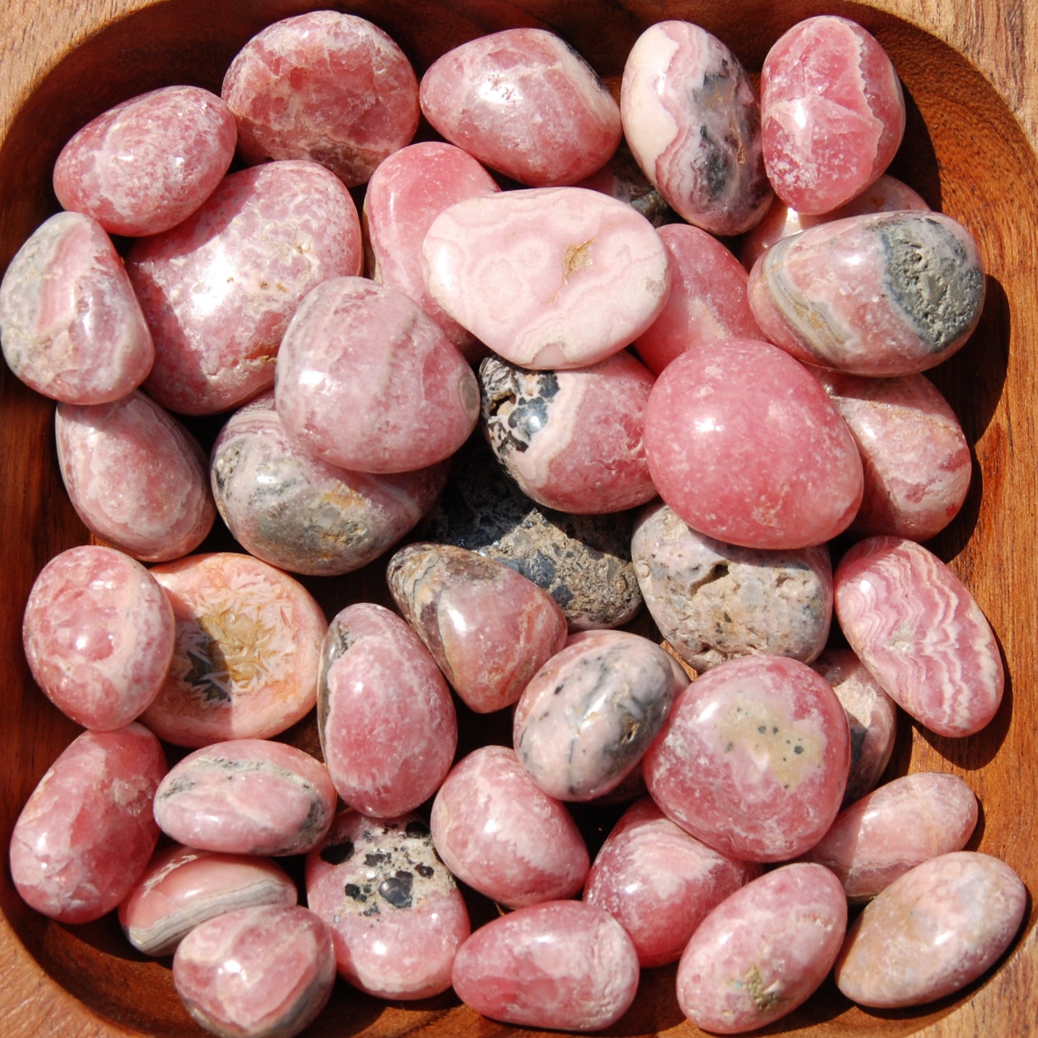 Rhodochrosite Crystal Tumbled Stones, Peru