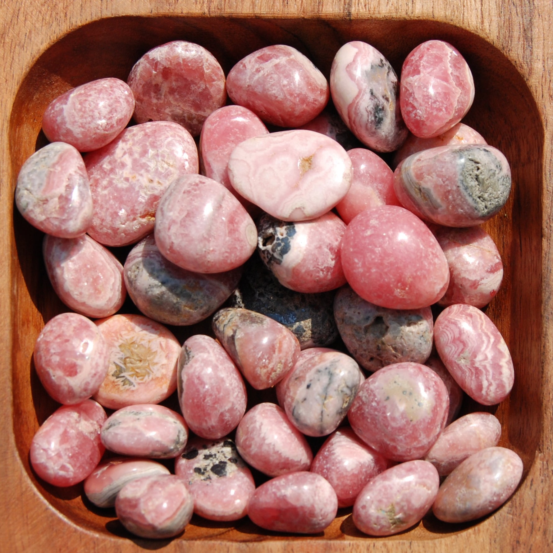 Rhodochrosite Crystal Tumbled Stones, Peru