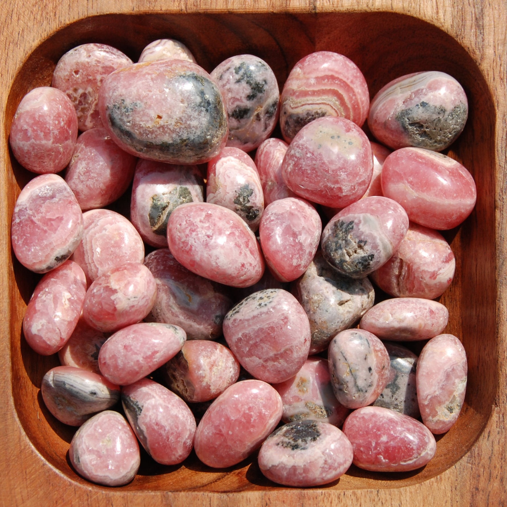 Rhodochrosite Crystal Tumbled Stones, Peru