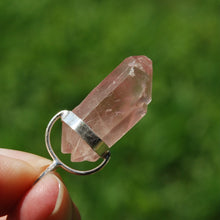 Load image into Gallery viewer, 1.4in DT Tantric Twin Pink Lithium Lemurian Seed Crystal Pendant for Necklace, Brazil j2
