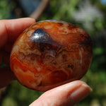 Red Banded Agate Crystal Palm Stone, Sardonyx