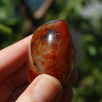 Red Banded Agate Crystal Palm Stone, Sardonyx