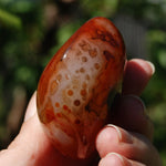 Red Banded Agate Crystal Palm Stone, Sardonyx