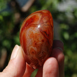 Red Banded Agate Crystal Palm Stone, Sardonyx