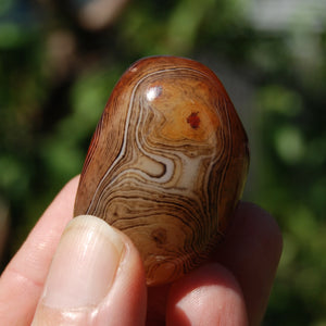 Red Banded Agate Crystal Palm Stone