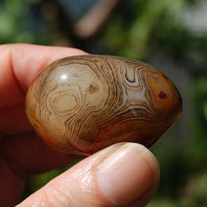 Red Banded Agate Crystal Palm Stone