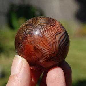 Red Sardonyx Banded Agate Crystal Sphere