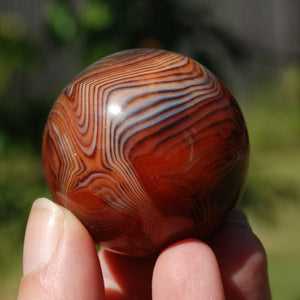 Red Sardonyx Banded Agate Crystal Sphere