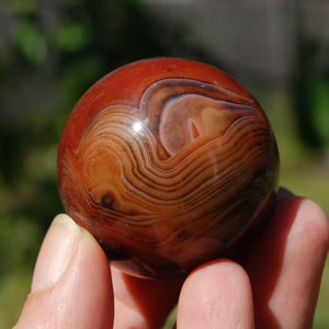 Red Sardonyx Banded Agate Crystal Sphere