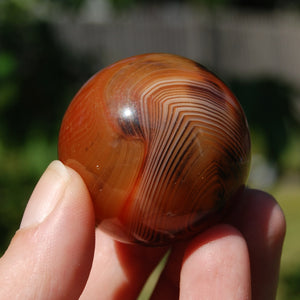 Red Sardonyx Banded Agate Crystal Sphere