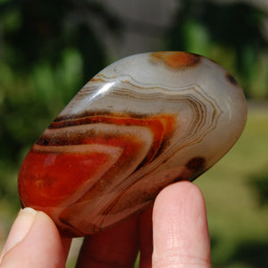 Sardonyx Banded Agate Crystal Palm Stone