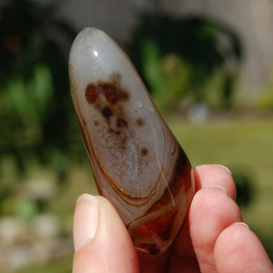 Sardonyx Banded Agate Crystal Palm Stone