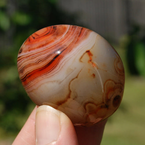 Sardonyx Banded Agate Crystal Palm Stone