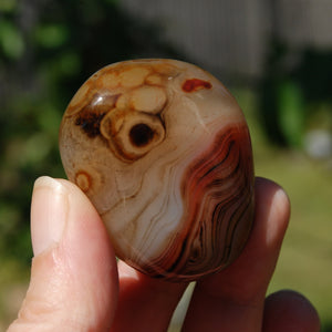 Sardonyx Banded Agate Crystal Palm Stone