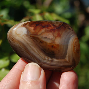 Banded Agate Crystal Palm Stone, Sardonyx