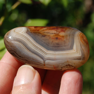 Banded Agate Crystal Palm Stone, Sardonyx