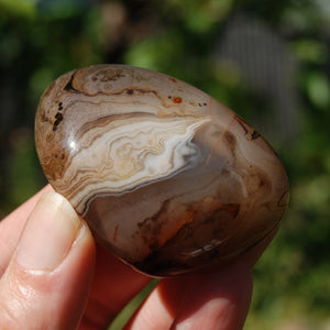 Banded Agate Crystal Palm Stone, Sardonyx