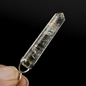 Golden Rutile Quartz Crystal Pendant for Necklace, Gold Rutilated Quartz