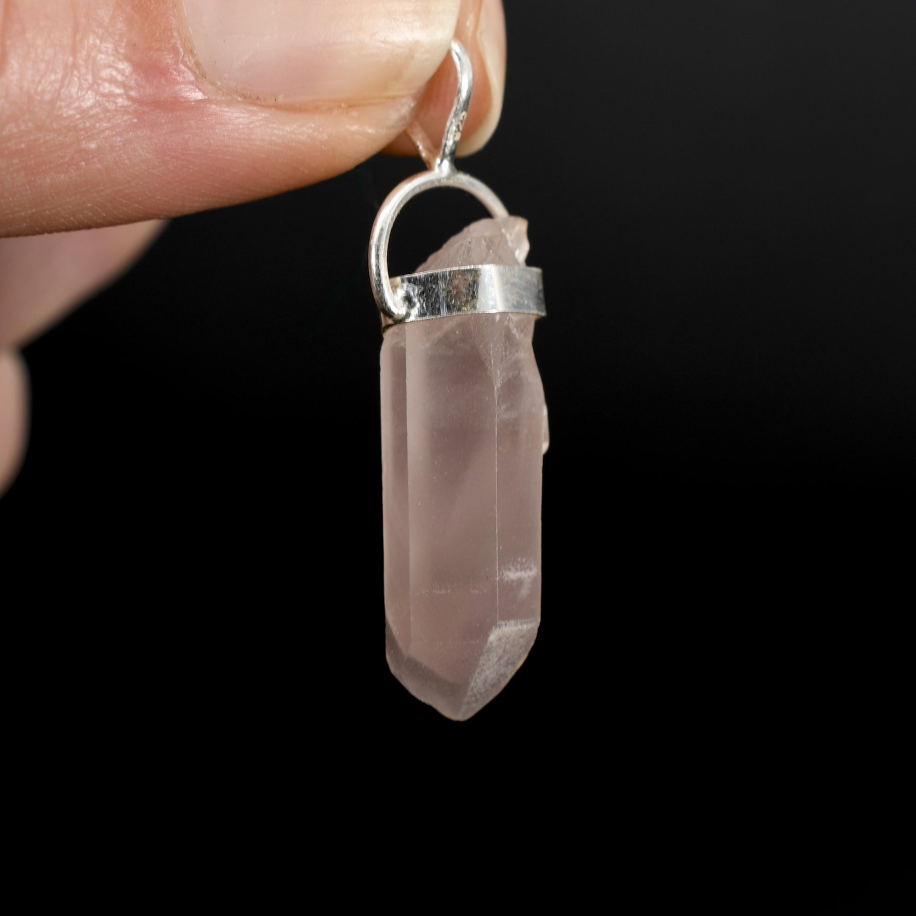 Teacher Student Pink Lithium Lemurian Seed Crystal Dreamsicle Pendant for Necklace
