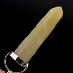 Dow Channeler Natural Golden Rutile Quartz Crystal Pendant for Necklace, Gold Rutilated Quartz